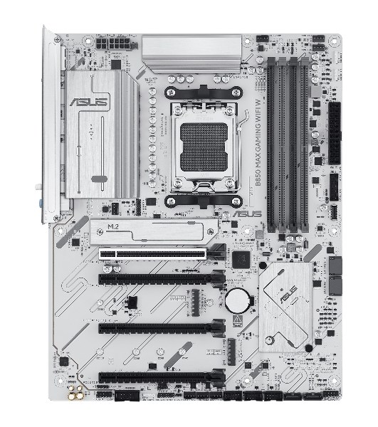 Материнская плата ASUS B850 MAX GAMING WIFI W, AM5, AMD B850, 4xDDR5, 4xSATA, 3xM.2, 1xPCIe 5.0 x16, 1xPCIe 4.0 x4, 2xPCIe 3.0 x1, 1xDisplayPort, 1xHDMI, 1x2.5Gb LAN, Wi-Fi 6E, Bluetooth 5.3, 1xUSB-C 10Gbps, 3xUSB-A 10Gbps, 2xUSB-A 5Gbps, 2xUSB-A 2.0, 3x3.5 мм, 7.1, ATX