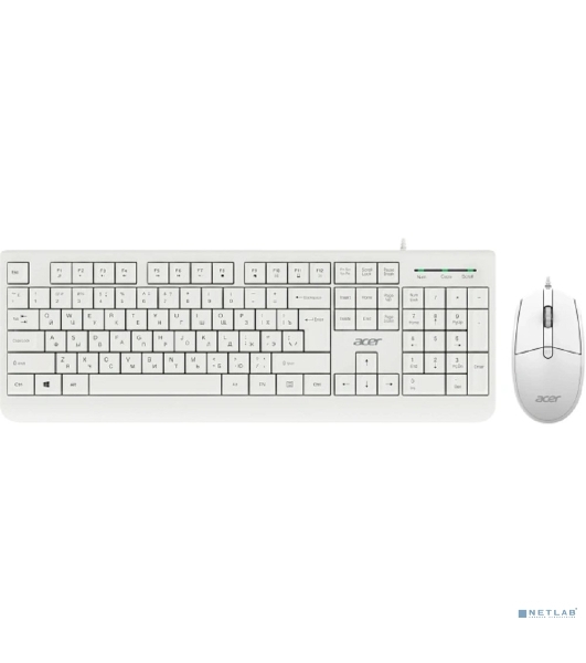 Комплект клавиатура+мышь Acer OCC400 проводной, USB, 2000 DPI, белый