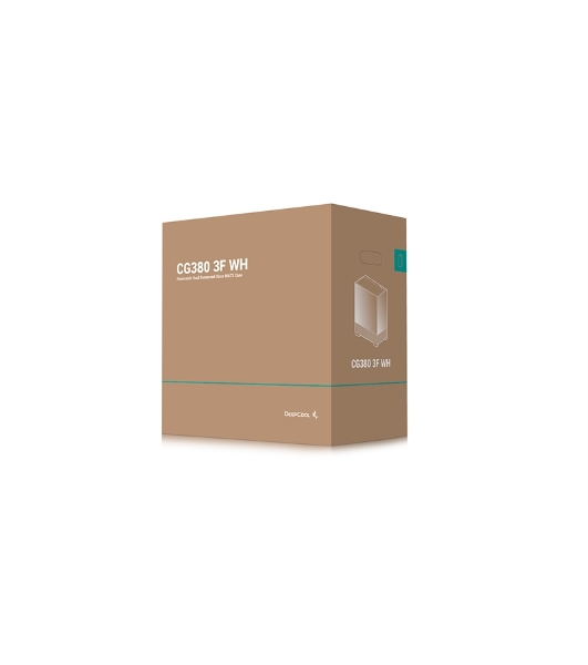 Компьютерный корпус Deepcool CG380 3F WH без БП, боковое окно (панорама), 3x120мм ARGB PWM вентилятора, белый, mATX