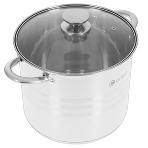 Кастрюля Zeidan Z-50291 5,0 л со сливом - 5.0 л (O22 см), нерж. сталь, внутренняя – матовая полировка, снаружи - комбинированная полировка, шкала литража, стеклянная крышка со сливом, 3-х СЛОЙНОЕ КАПСУЛИРОВАННОЕ ДНО. Подарочная упаковка с пластиковой ручкой., фото2
