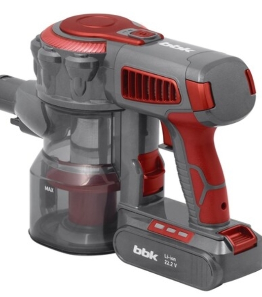 Пылесос вертикальный BBK BV3005 серый/синий, питание от аккумулятора, 160 Вт, уборка сухая, пылесборник 0.6 л