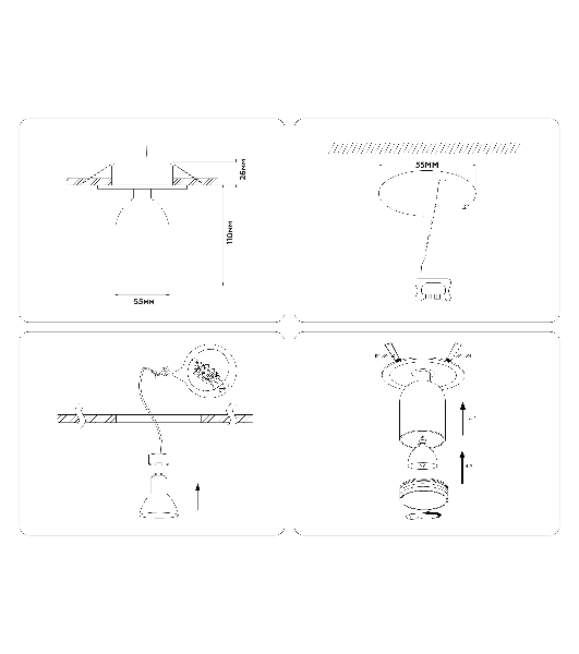 Светильник Ambrella light TA1273 SBK/FR черный песок/белый матовый MR16 GU5.3 D55*136