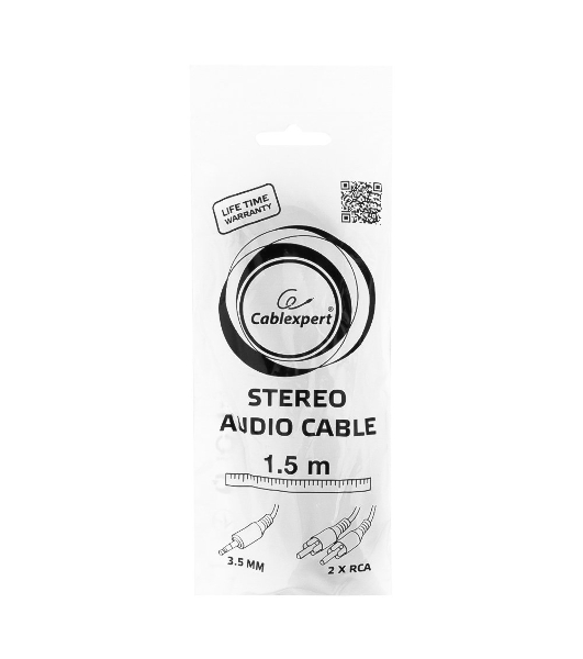 Кабель аудио Gembird Jack3.5/2xRCA, 1.5м