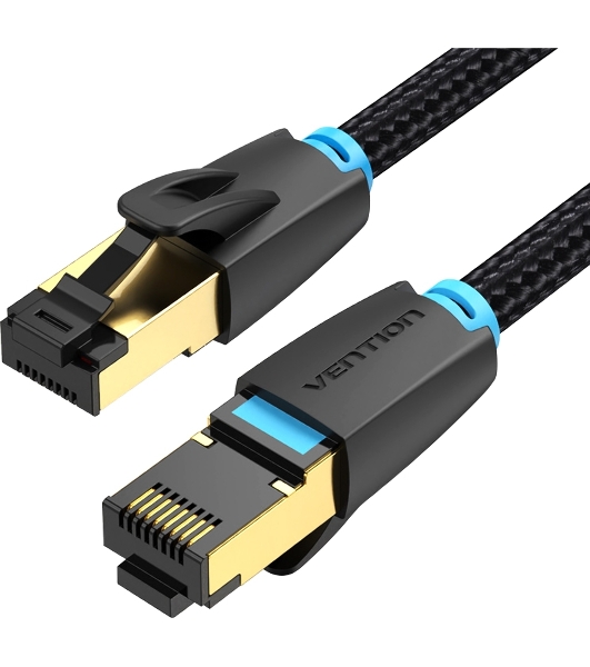 Патч-корд Vention прямой SFTP cat.8 RJ45 - 5м. черный Тканевая оплетка