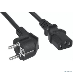 Кабель питания Filum FL-PC-SH90/C13-C2-3.0-BK ПВС-АП 3x1.5 CEE 7/7(Schuko) угловая  - C13, 220/250В, 10А, чёрный, 3м, фото 1