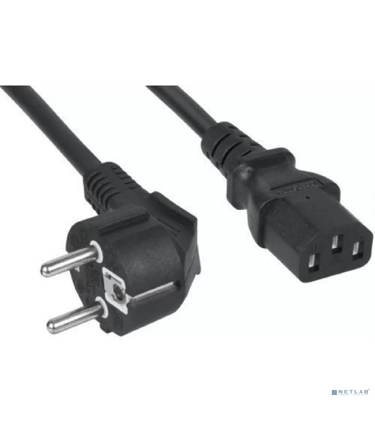 Кабель питания Filum FL-PC-SH90/C13-C2-3.0-BK ПВС-АП 3x1.5 CEE 7/7(Schuko) угловая  - C13, 220/250В, 10А, чёрный, 3м