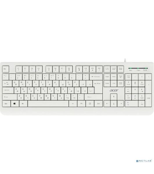 Комплект клавиатура+мышь Acer OCC400 проводной, USB, 2000 DPI, белый