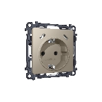 Комплект механизма электрической розетки 2USB С+C 20W с/з на винтовых зажимах 16A-250V ALFA Серо-бежевый матовый QUANT (AP3705, VM165) MA370510, фото 1