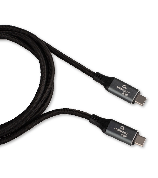 Кабель USB4.0 Cablexpert CC-USB4-CMCM-BR-1.8M, Type-C/Type-C, 5А, 240Вт, PD3.1/QC4.0, 40Gbps, медь, Pro, 1.8м, черный, пакет