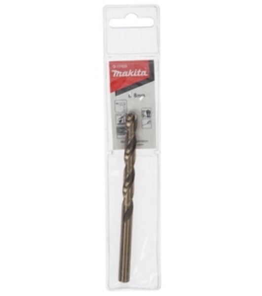 Сверло Makita дметалла HSS-СО, 8.0x117мм,1шт,хв-цилиндр,винтовое D-17429