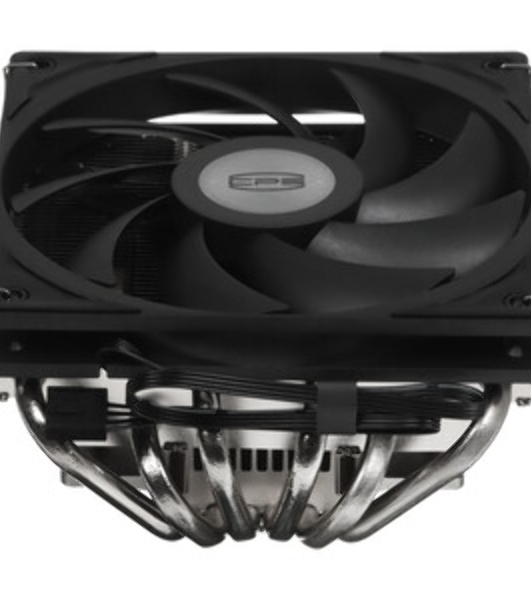 Кулер для процессора PCCooler RC600-67 (125W, 4-pin PWM, 67.5mm, Al, 4x6mm, 1x120мм, 62.5CFM, 32.5dBA, 2300RPM, S: 1851/1700/1200/115X, AM5/AM4, черный)