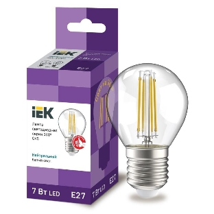 Лампа cветодиодная LED G45 шар прозр. IEK LLF-G45-7-230-40-E27-CL 7Вт 230В 4000К E27 серия 360°