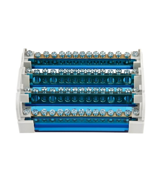 Шина на DIN-рейку в корпусе (кросс-модуль) Rexant 4х15