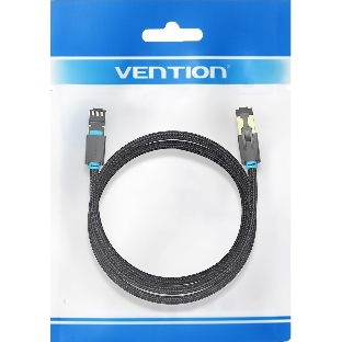 Патч-корд Vention прямой SFTP cat.8 RJ45 - 5м. черный Тканевая оплетка