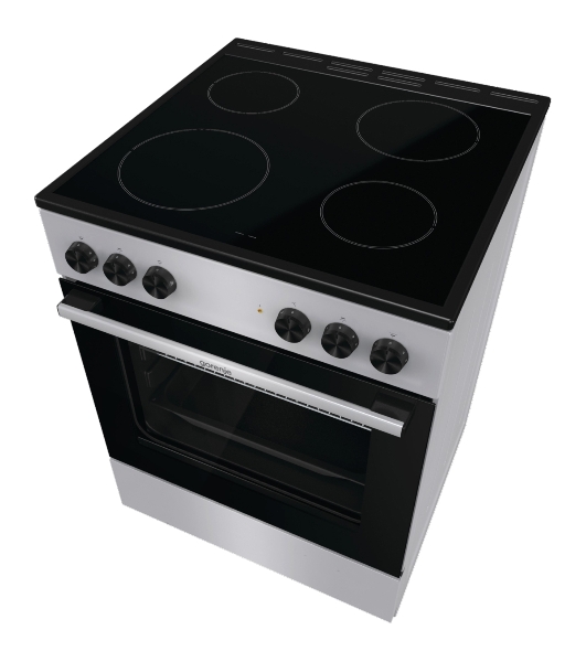 Плита электрическая Gorenje GEC6A11SG серый, конфорок 4 электрических, духовка 65 л, 60 см x 85 см x 60 см