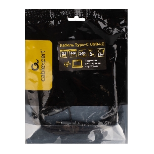 Кабель USB4.0 Cablexpert CC-USB4-CMCM-BR-1.8M, Type-C/Type-C, 5А, 240Вт, PD3.1/QC4.0, 40Gbps, медь, Pro, 1.8м, черный, пакет
