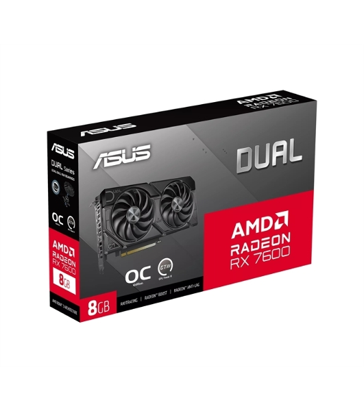 Видеокарта Asus AMD Radeon RX 7600 8Gb PCI-E DUAL-RX7600-O8G-EVO 128bit GDDR6 2280/18000 HDMIx1 DPx3 HDCP Ret
