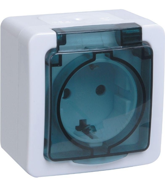 Розетка IEK ERMP12-K03-16-54-EC РСб20-3-ГПБд роз 1м с з/к о/у IP54 (цвет крышки:дымчатый) ГЕРМЕС PLUS
