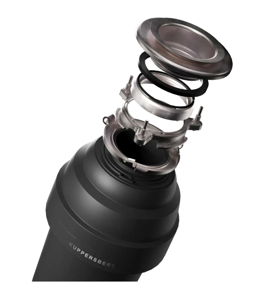 Измельчитель пищевых отходов Kuppersberg WS 550 B, High-Tech, мощность 550 Вт, 3400-3800 об/мин, защита от перегрева, авто выключение, DC мотор, шумоизоляция, уровень шума 70 дБ, черный