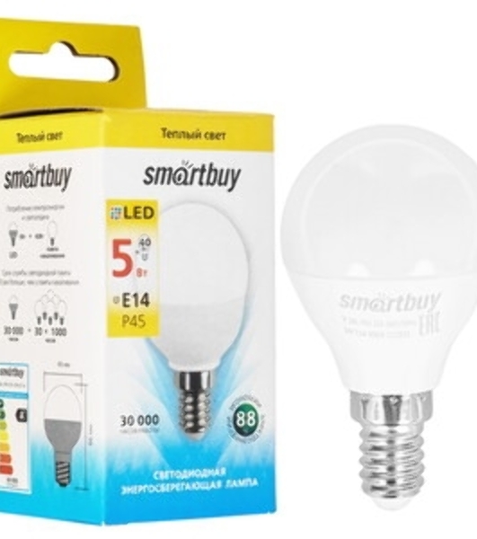 Светодиодная лампа Smartbuy FIL P45F-5W/3000/E14