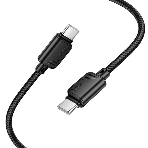 Кабель USB2.0 Hoco Type-C/Type-C, 3А, 60Вт, нейлоновая оплетка, X113, 1м, черный, коробка, фото5