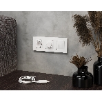 Комплект механизма электрической розетки 2USB С+C 20W с/з на винтовых зажимах 16A-250V ALFA Белый матовый QUANT (AP1305, VM165) MA130510, фото5