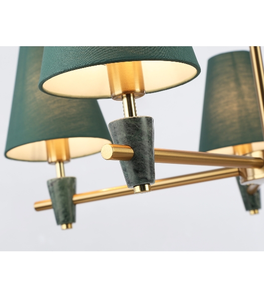 Люстра Ambrella light LH75051/5 BS/GN латунь/зеленый E14*5 max 40W D700*580