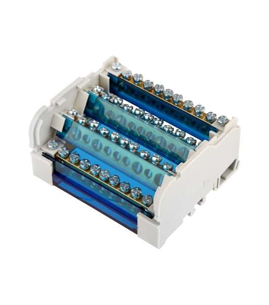 Шина на DIN-рейку в корпусе (кросс-модуль) Rexant 4х11