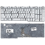 Клавиатура для ноутбука Toshiba Satellite P205-S6237 серебристая (шлейф по центру), фото3