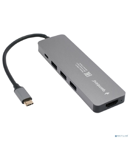 USB-концентратор Gembird UHB-D1, USB Type-C, USB/USB Type-C/PD100W/HDMI, USB Type-C