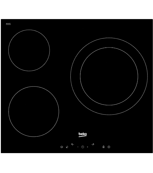 Встраиваемая электрическая варочная поверхность Beko HIC 63401 T, Черный