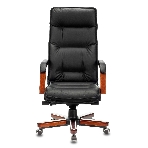 Кресло Бюрократ T-9927WALNUT/BLACK черный, кожа, фото8