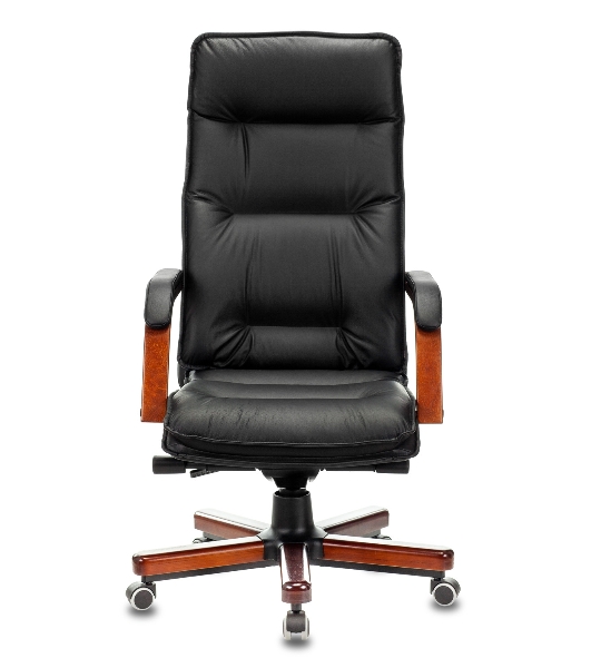 Кресло Бюрократ T-9927WALNUT/BLACK черный, кожа
