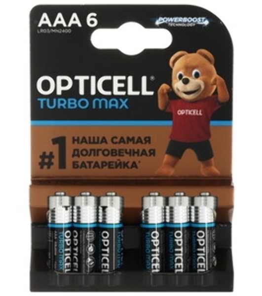 Батарея Opticell Turbo MAX LR03 AAA (6шт) блистер