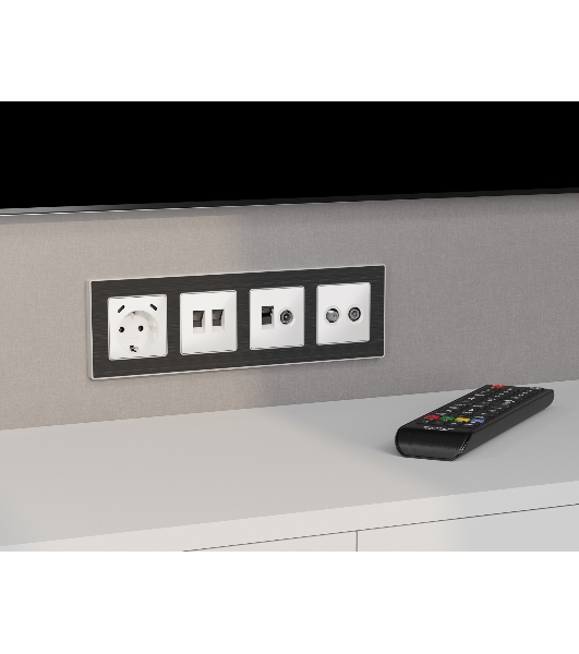 Комплект механизма электрической розетки 2USB С+C 20W с/з на винтовых зажимах 16A-250V ALFA Белый матовый QUANT (AP1305, VM165) MA130510