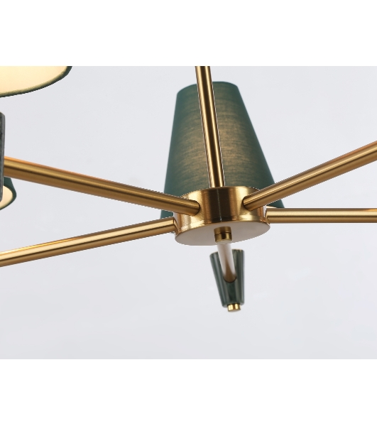 Люстра Ambrella light LH75051/5 BS/GN латунь/зеленый E14*5 max 40W D700*580