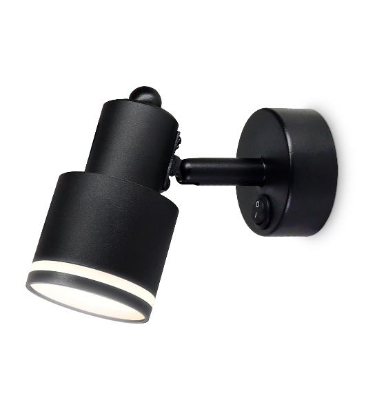 Накладной поворотный спот с выключателем Ambrella light TA1282 BK черный GU10 max 12W 100*55*132