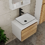 Комплект для ванной, 4 предмета (тумба Bau Dream 60 + раковина BAU 48х37, белая + смеситель Hotel Black, выпуск клик-клак, черный), фото7