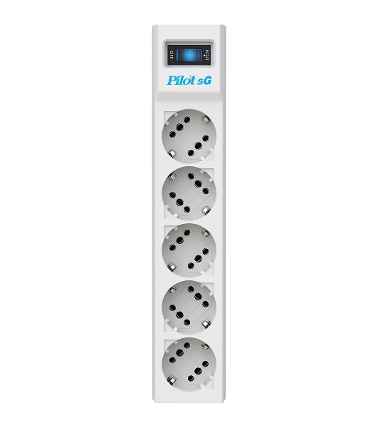 Сетевой фильтр ZIS PILOT Surge protector Pilot SG5 5 outlets (GP), 10A/2.2kVt, automatic circuit-breaker, 3 m