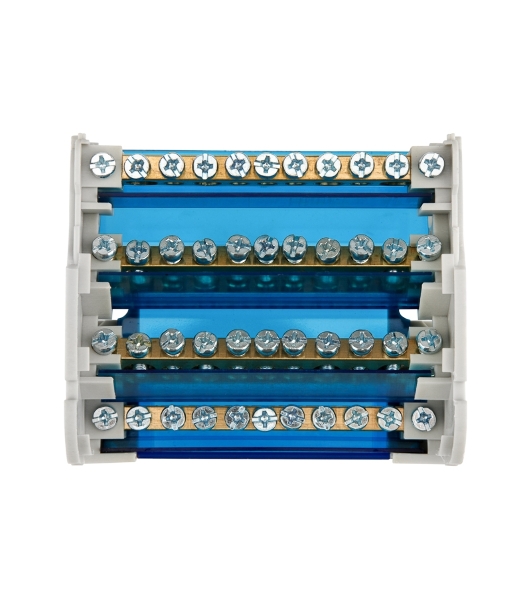 Шина на DIN-рейку в корпусе (кросс-модуль) Rexant 4х11