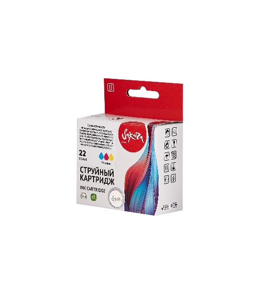 Картридж струйный Sakura C9352AE (№22 Tri-colour) для HP, триколор, 11,4 мл., 180 к.