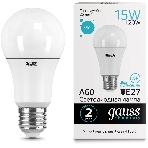 Лампа светодиодная Gauss Elementary 15Вт цок.:E27 груша 220B 4100K св.свеч.бел.нейт. A60 (упак.:10шт) (23225), фото6