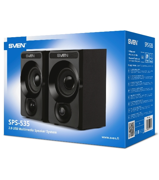 Акустическая система SVEN SPS-535, черный, акустическая система 2.0, USB, мощность 2x3 Вт(RMS)