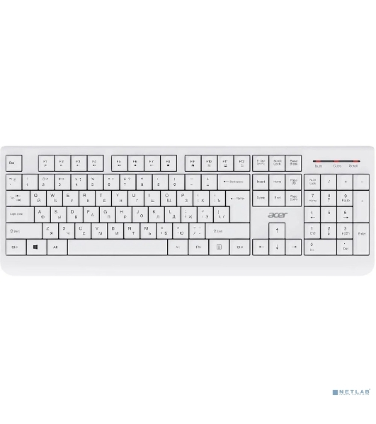 Комплект клавиатура+мышь Acer OCC401 беспроводной, USB, 1600 DPI, белый