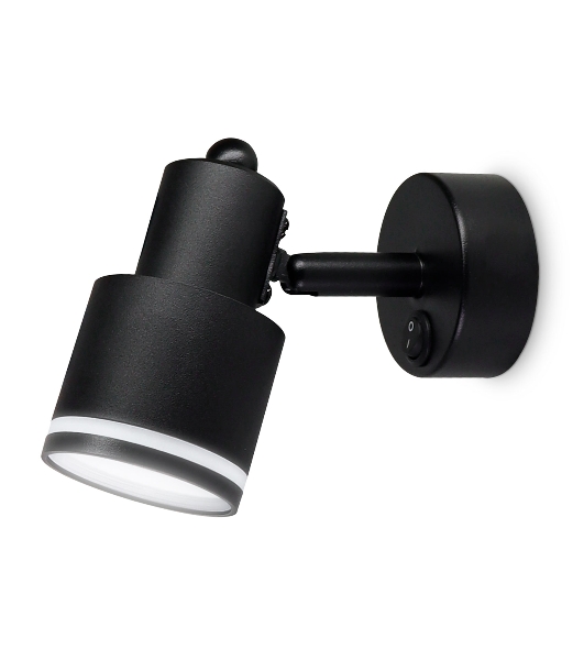 Накладной поворотный спот с выключателем Ambrella light TA1282 BK черный GU10 max 12W 100*55*132