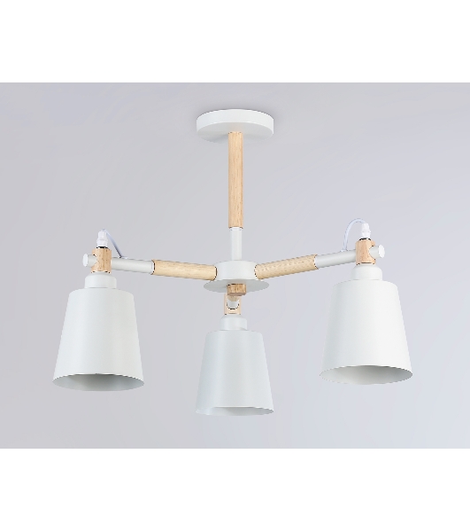 Светильник Ambrella light TR82204/3 WH/LW белый/светлое дерево E27/3 max 40W D560*430