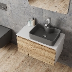 Комплект: тумба Bau Dream Blackwood 80, раковина BAU Cerama 48х37, темно-серая, смеситель Hotel Stil, нерж сталь, выпуск клик клак хром, фото13