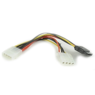 Кабель питания SATA Gembird/Cablexpert CC-SATA-PSY2, 15 см, molex 4pin/molex4pin+sata 15pin, на 2 устр.