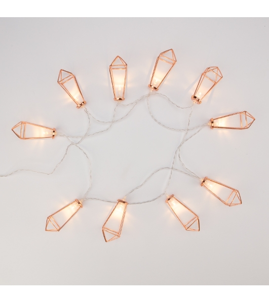 Гирлянда светодиодная Neon-night 'Кристаллы' бронзовые 10 LED, 1,5 м, прозрачный ПВХ, теплый белый свет свечения, 2 х АА (батарейки не в комплекте)