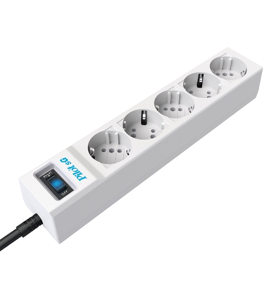 Сетевой фильтр ZIS PILOT Surge protector Pilot SG5 5 outlets (GP), 10A/2.2kVt, automatic circuit-breaker, 3 m